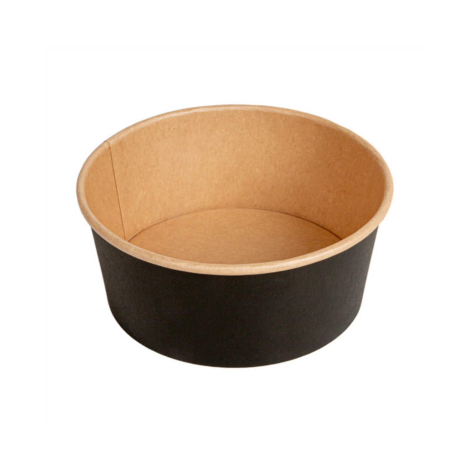 Bol en carton noir et kraft 750 ml - Ø 15 cm - poke bowl et salade composée à emporter