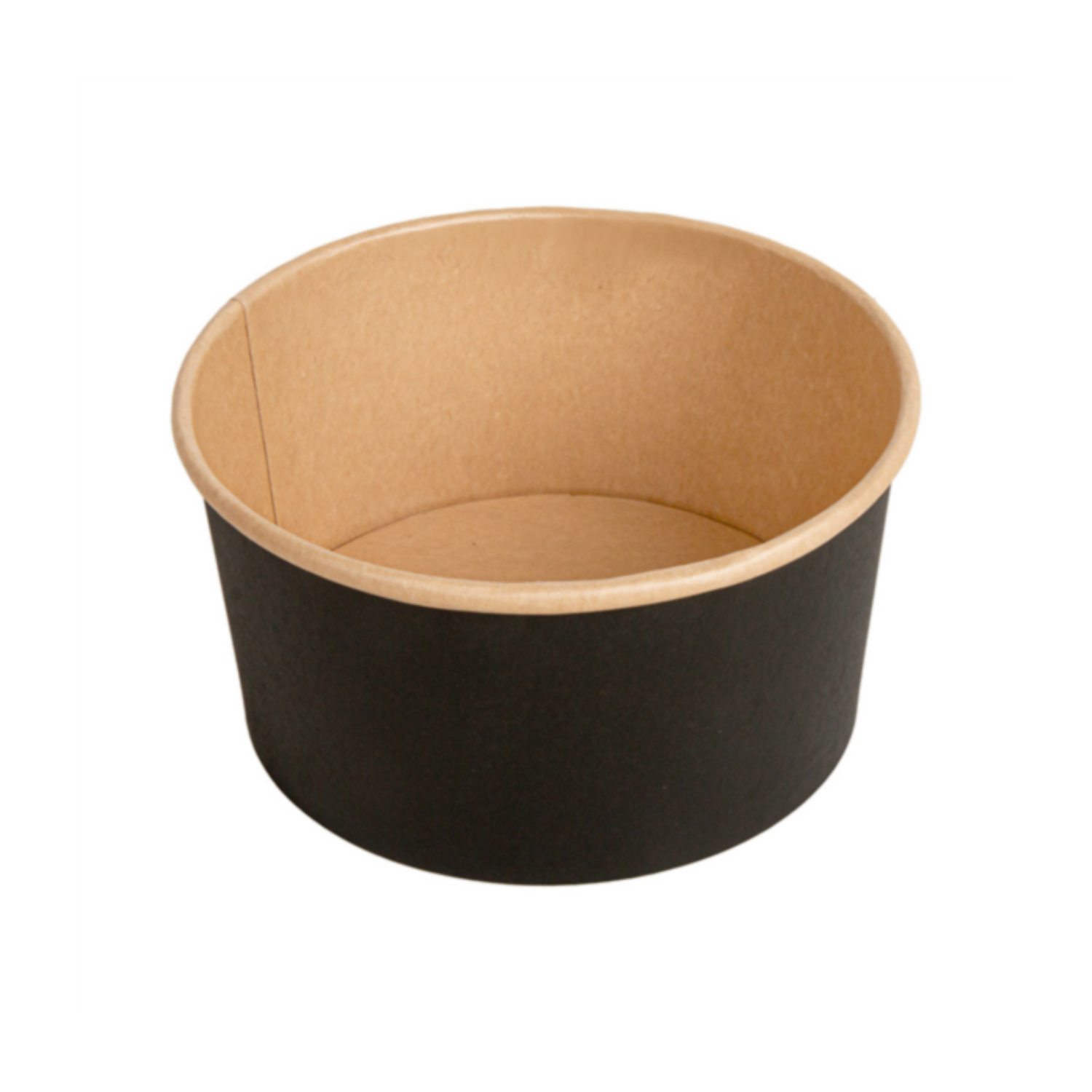 Bol en carton noir et kraft 1 000 ml - Ø 15 cm - bowl repas et plat fusion premium à emporter