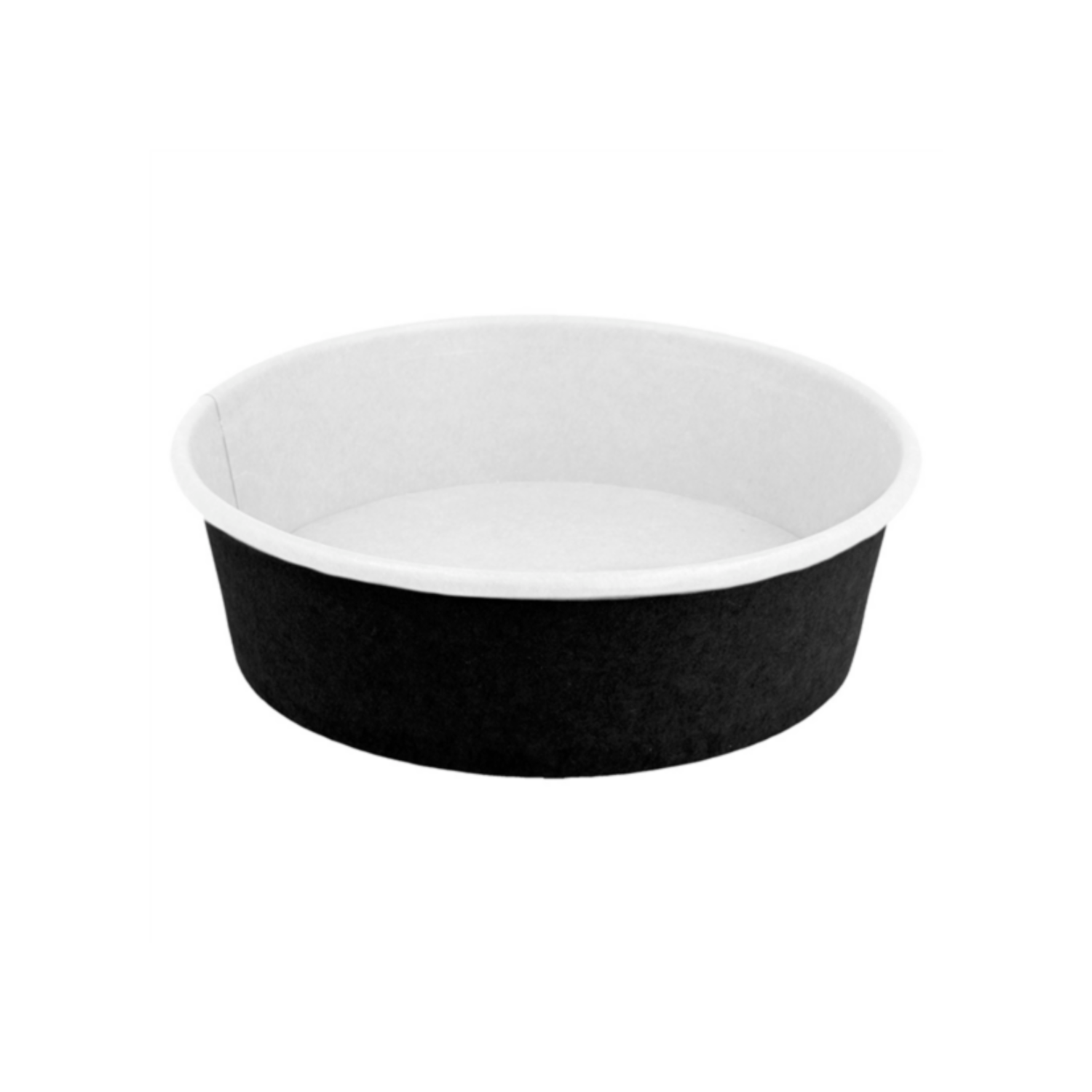 Bol en carton noir 500 ml - Ø 15 cm - extérieur noir, intérieur blanc pour snack premium