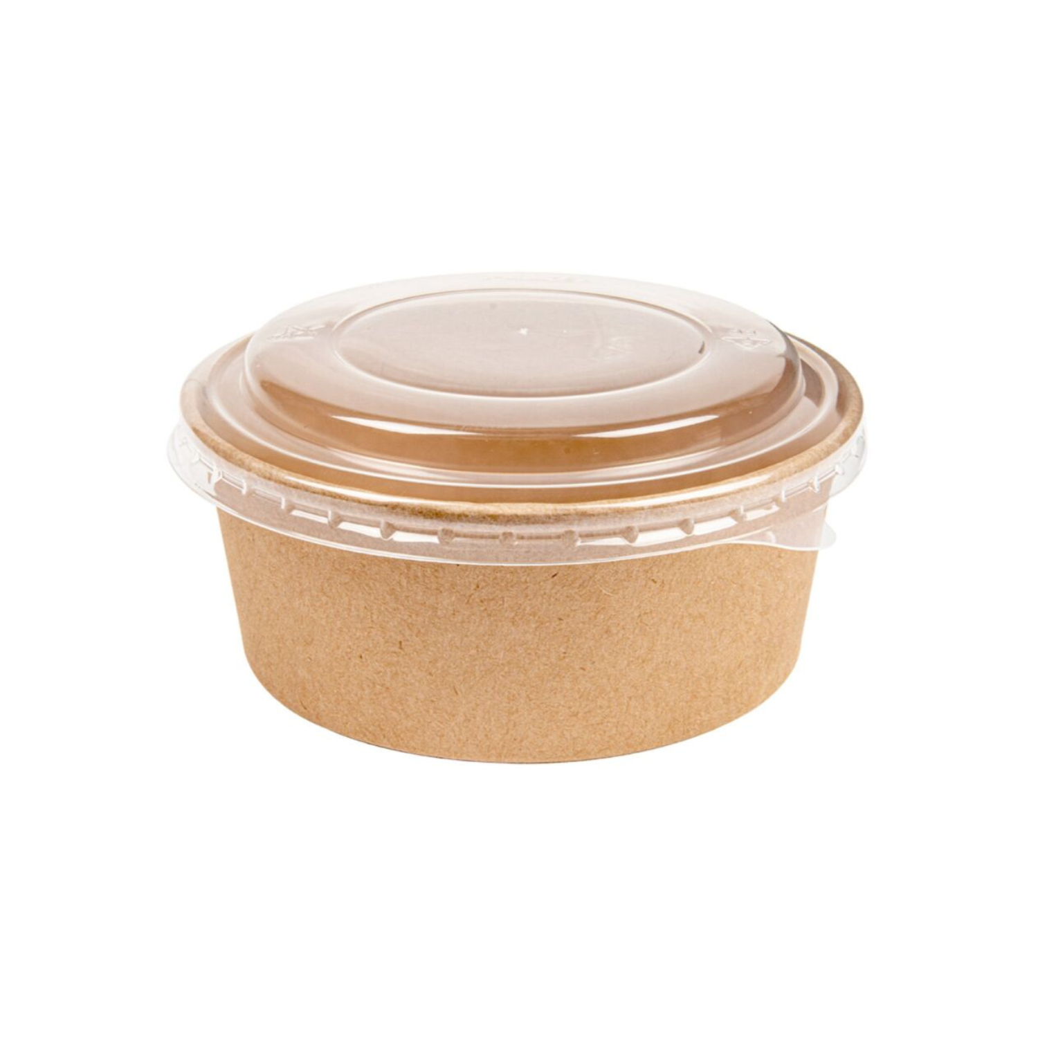 Kit saladier carton + couvercle 750 ml - Ø 15 cm - prêt à l\'emploi pour la vente à emporter
