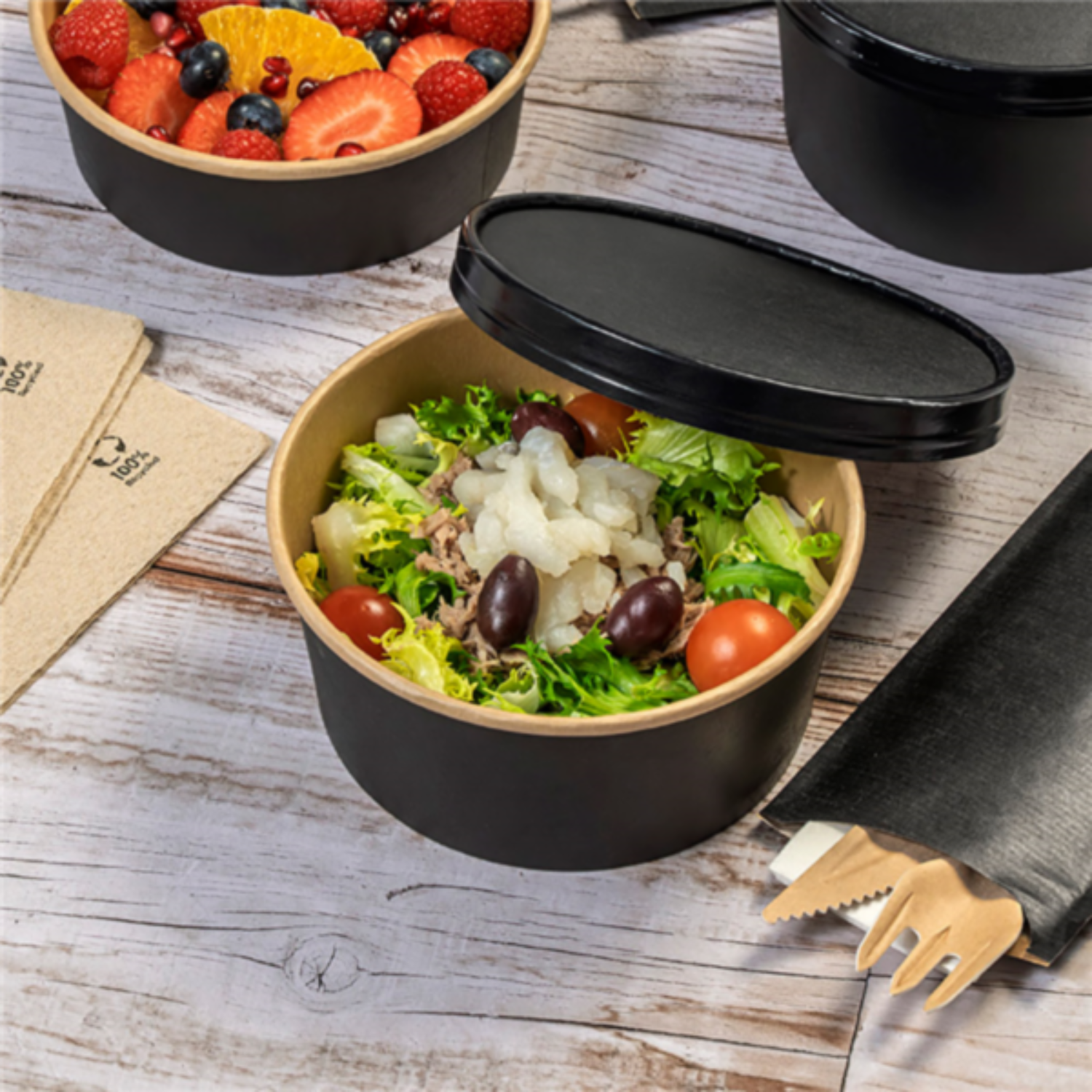 Couvercle carton noir Ø 15 cm - ProSaveurs
