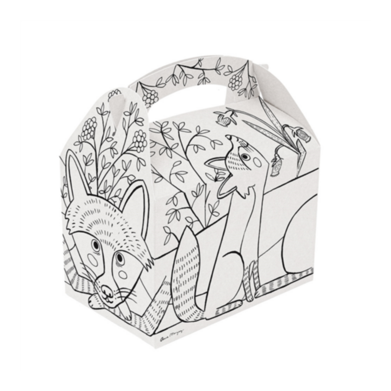 Boîte menu enfant à colorier - assortiment 3 motifs - Motif renard - ProSaveurs
