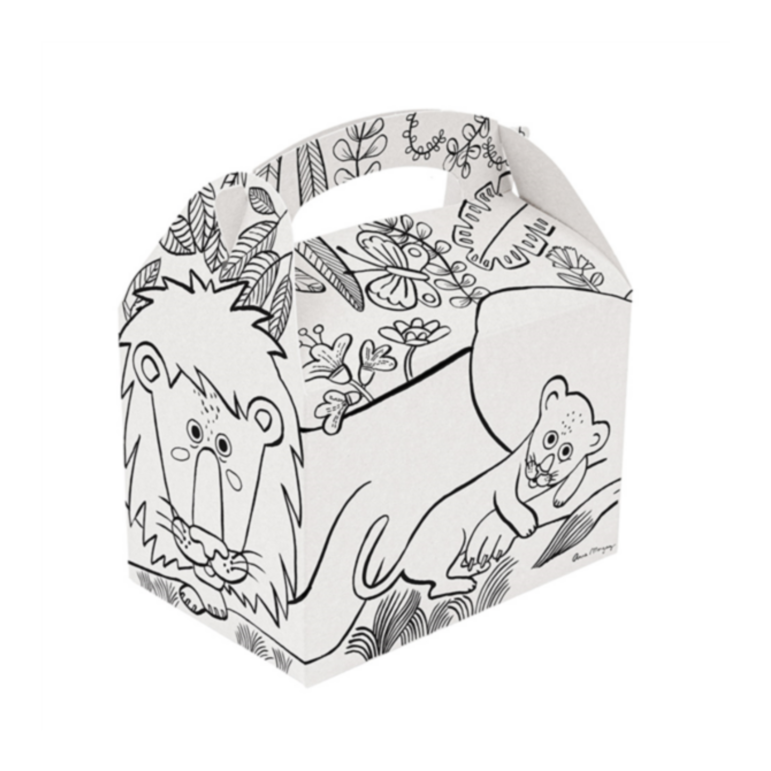 Boîte menu enfant à colorier - assortiment 3 motifs - Motif lion - ProSaveurs