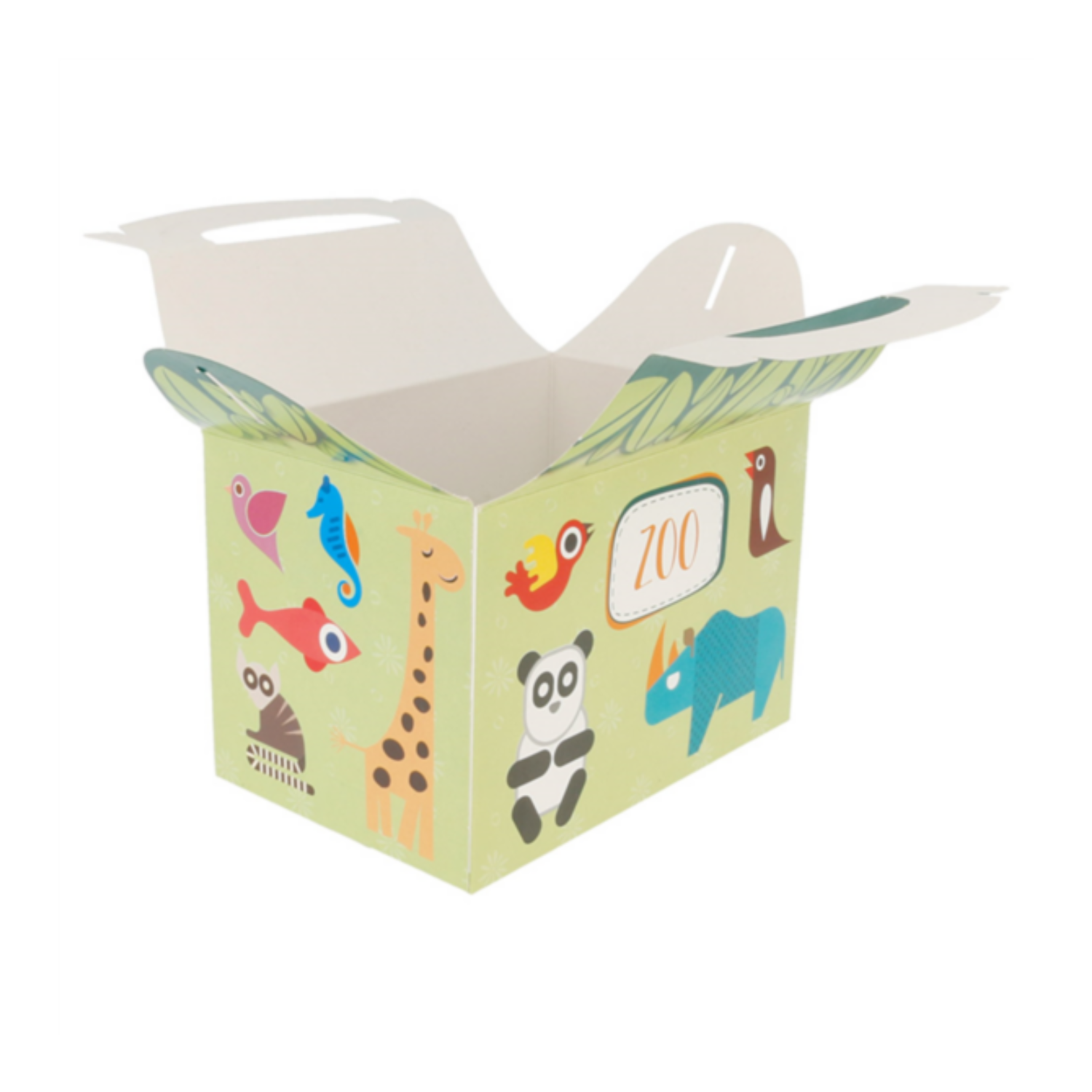 Boîte menu enfant motif zoo ouverte - ProSaveurs