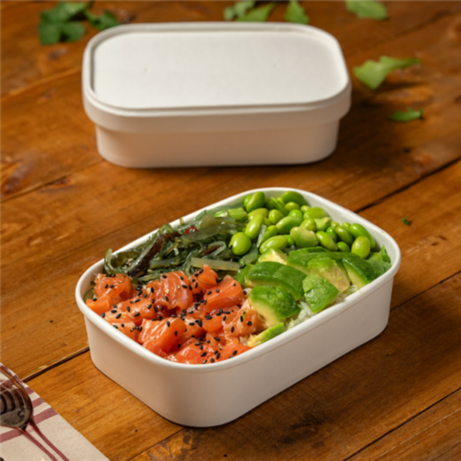 Bol carton rectangulaire blanc 500 ml - Suggestion - ProSaveurs