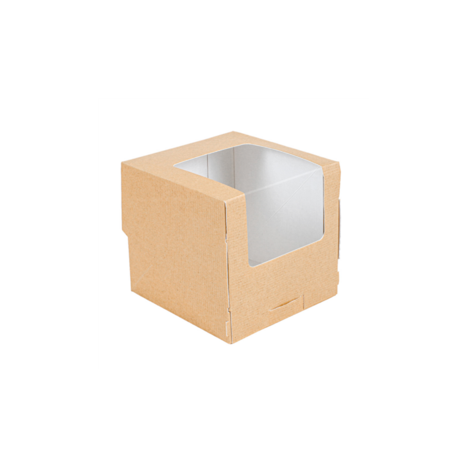 Boîtes pâtissières kraft avec fenêtre 10x10x11cm - ProSaveurs