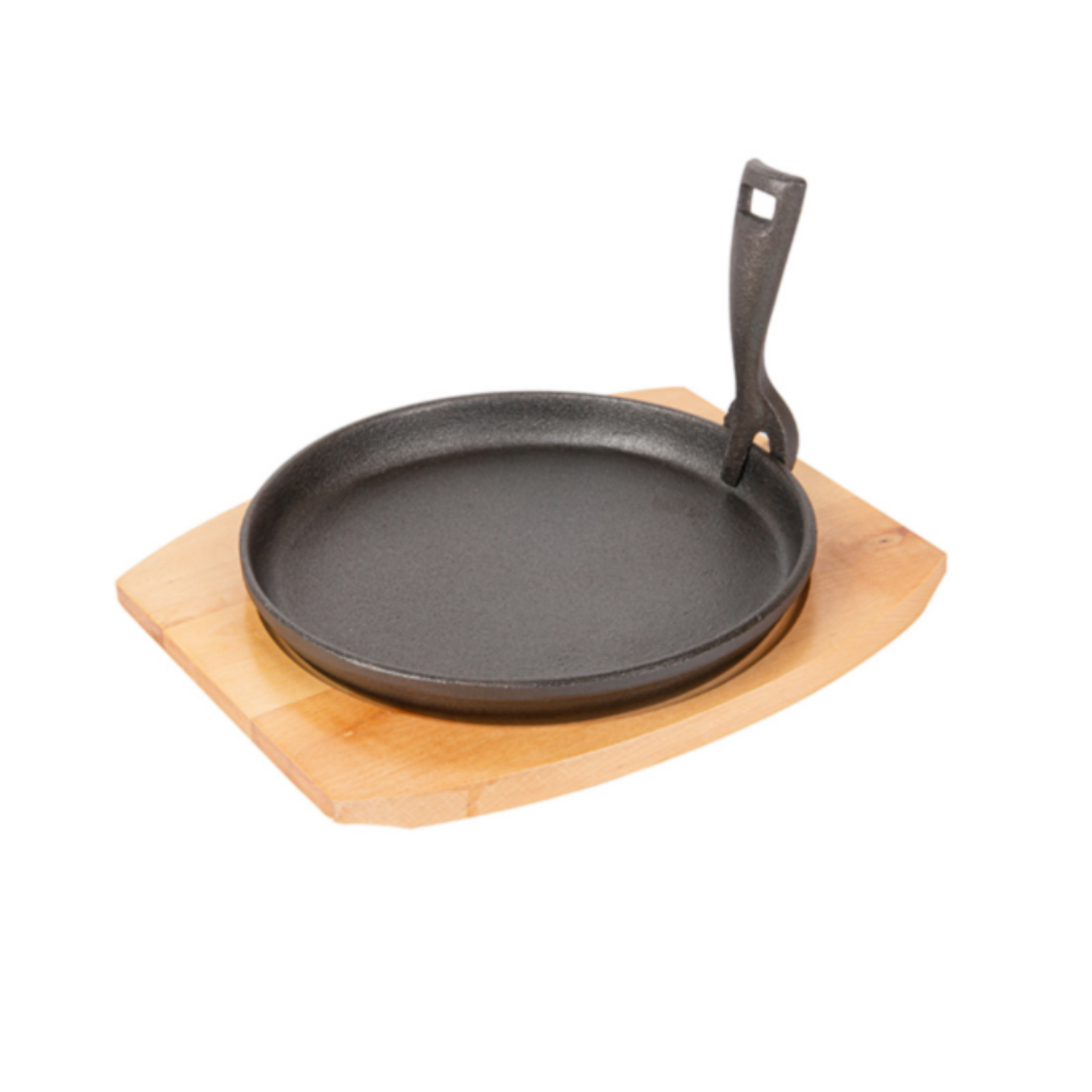 Poêlon rond en fonte Ø 22 cm sur planche bois par 8