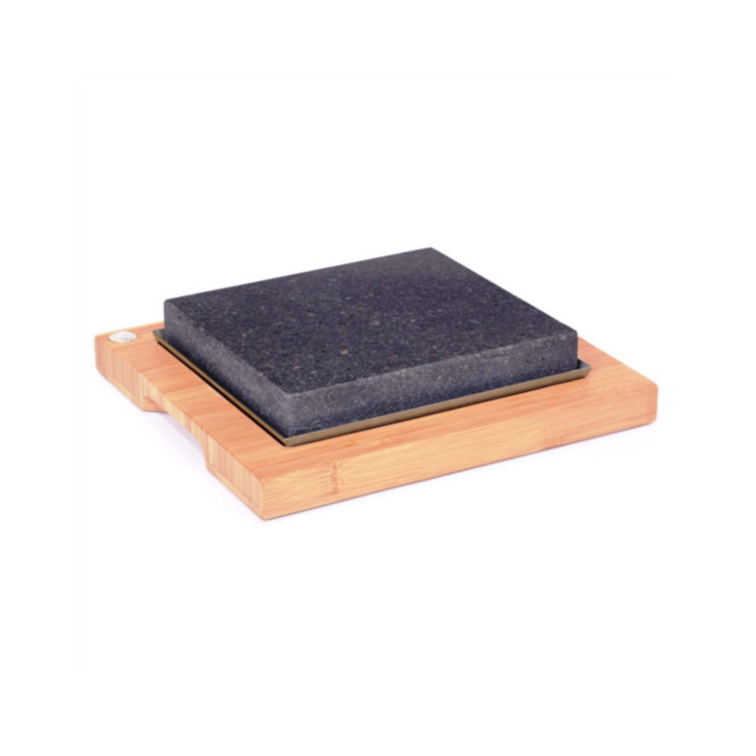 Pierre de cuisson en lave 20 × 18 cm sur planche bois par 4 - ProSaveurs
