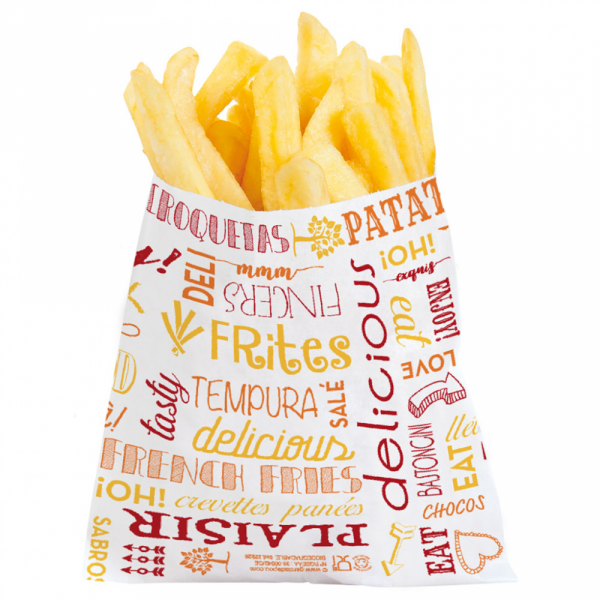 Lot De 100 Sachets à Gaufres En Papier Kraft 35 Ml - Imperméables, Pour Frites, Popcorn, Snacks - Idéal Fêtes Et événements