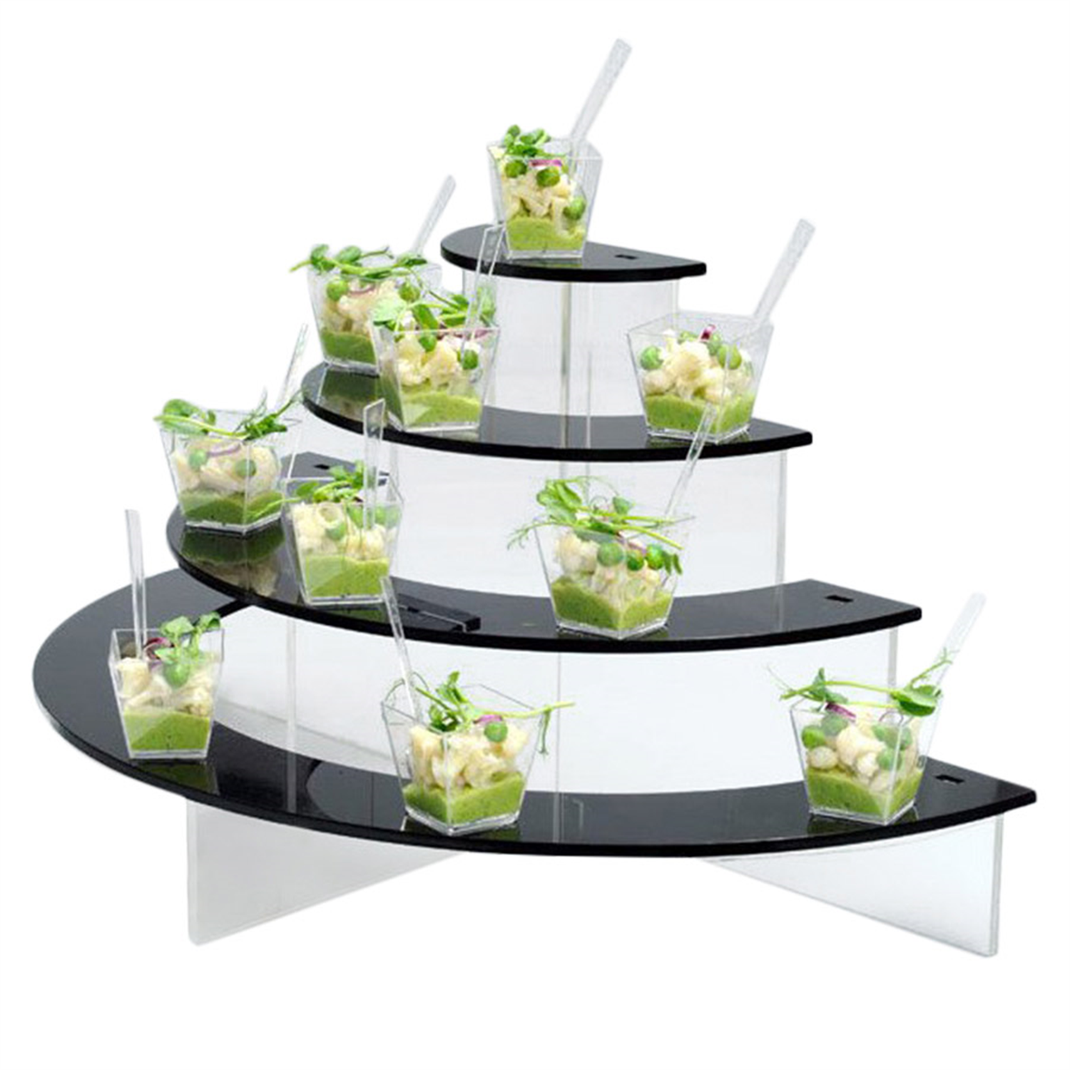 Presentoir buffet demi-lune 4 niveaux 