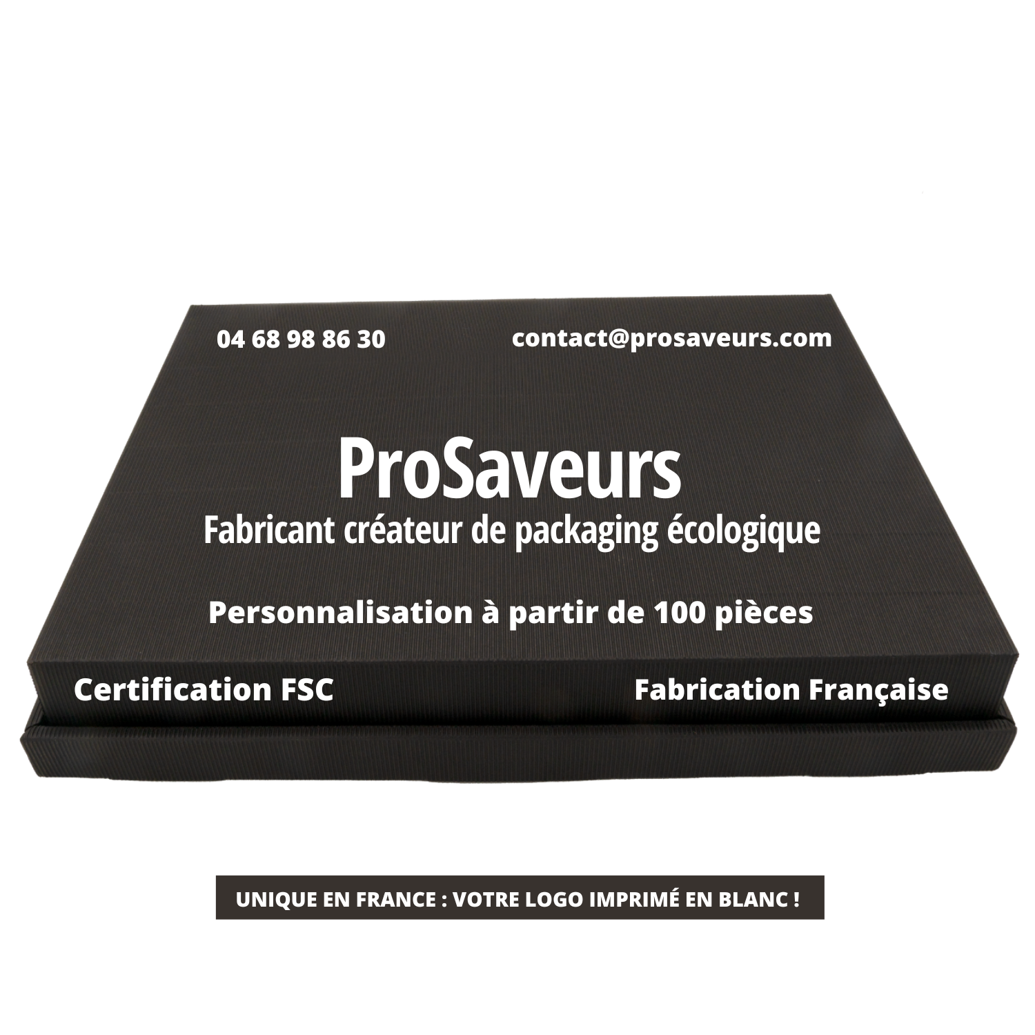 Plateau repas personnalisé cannelure apparente noire - ProSaveurs