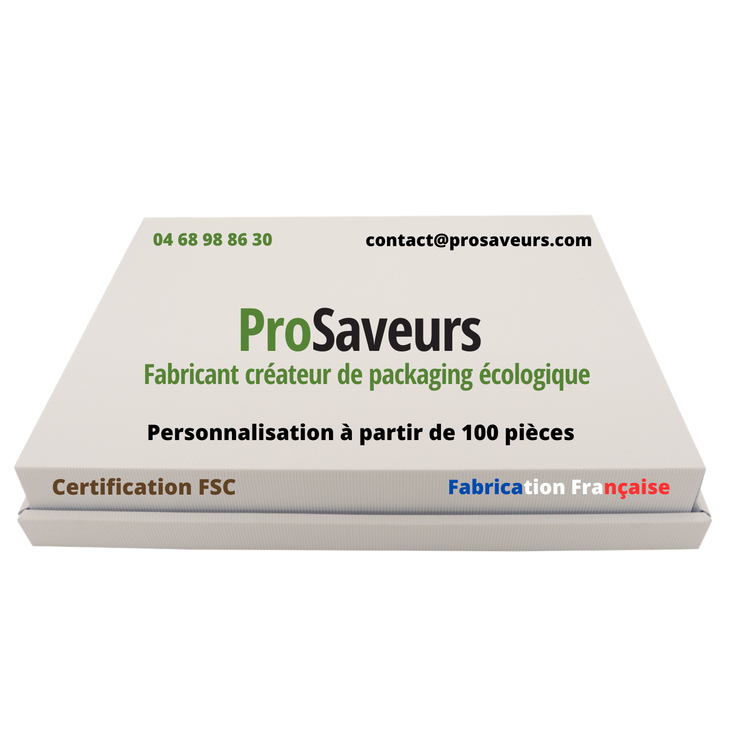 Plateau repas personnalisé cannelure apparente blanche - ProSaveurs