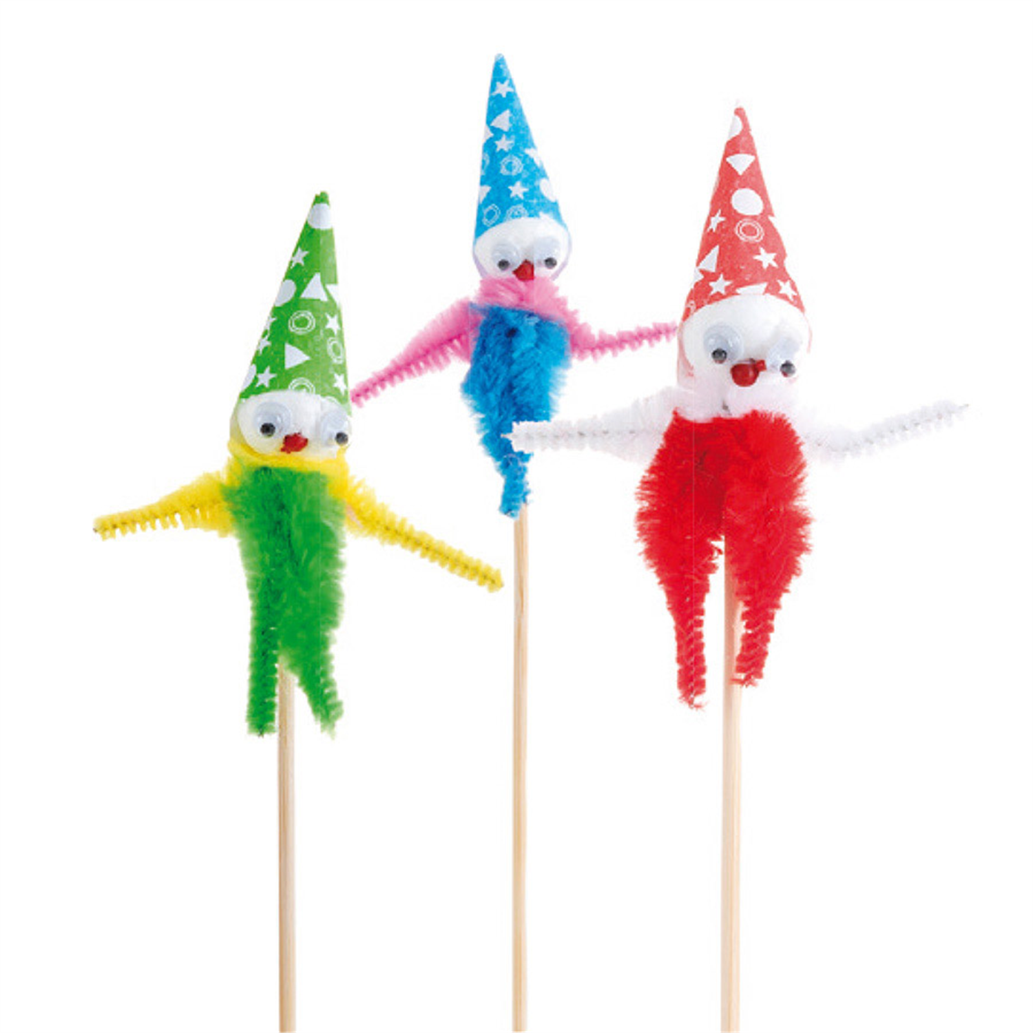 Assortiment de piques déco chenille clown 