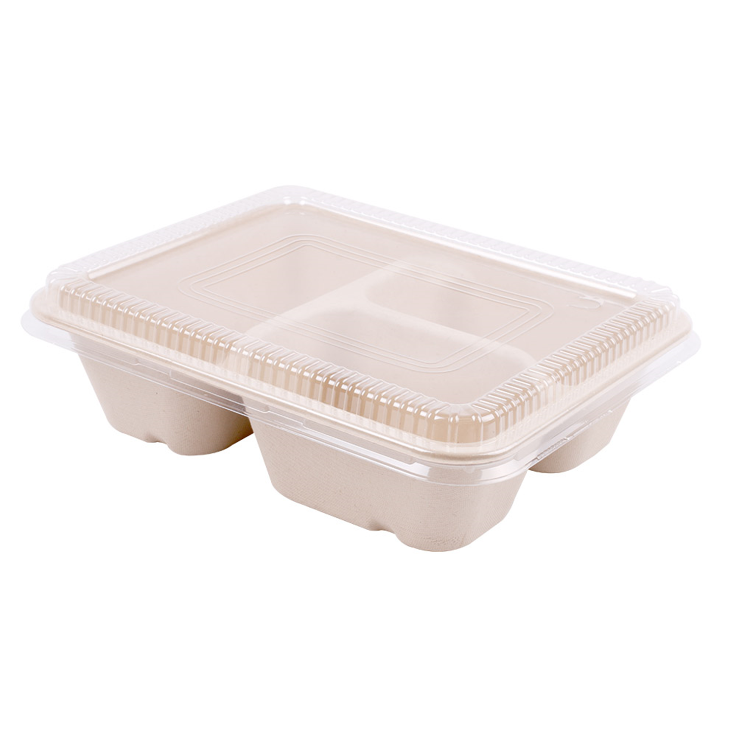 100 plateaux repas jetables en pulpe 3 compartiments prosaveurs