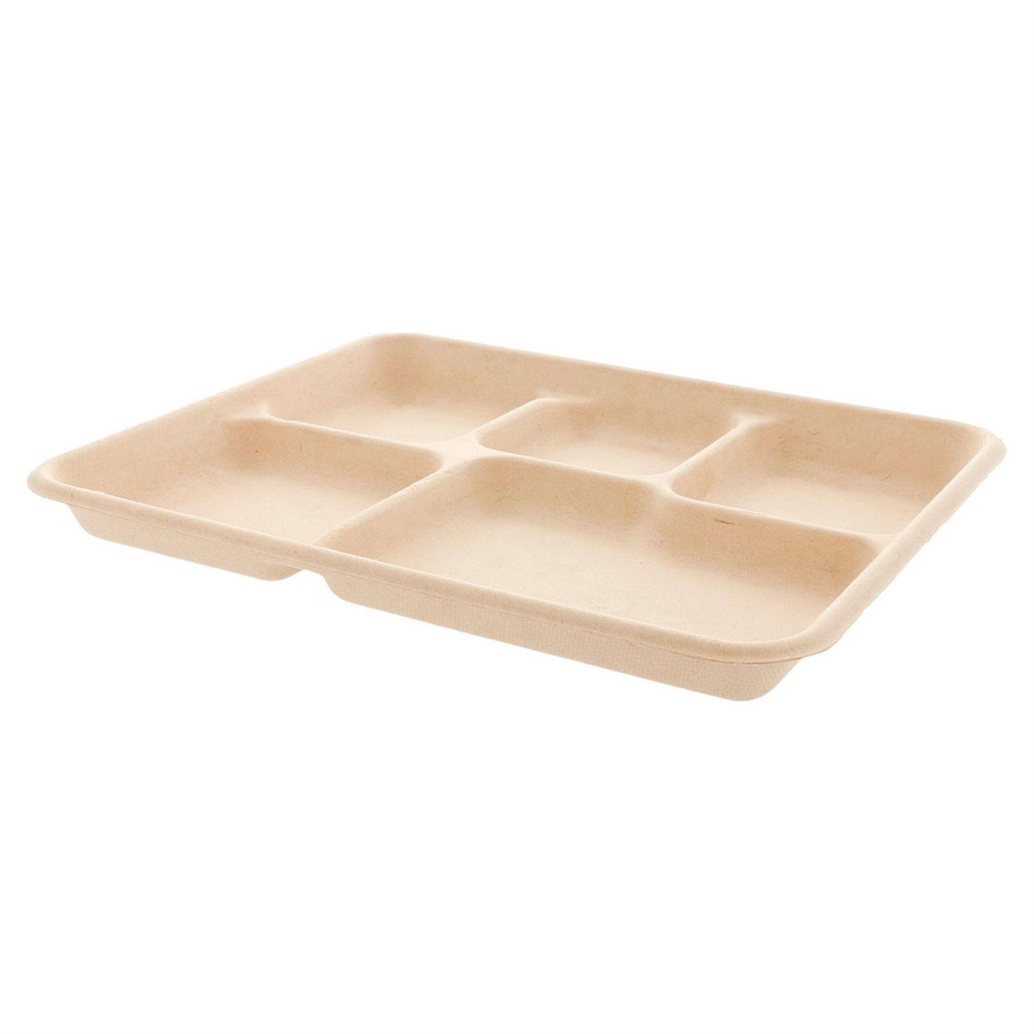 500 plateaux repas jetables ecrus en pulpe 5 compartiments prosaveurs