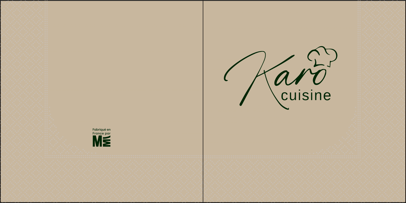 Karo Cuisine - serviette logotée - serviette en papier - serviette papier personnalisée - ProSaveurs