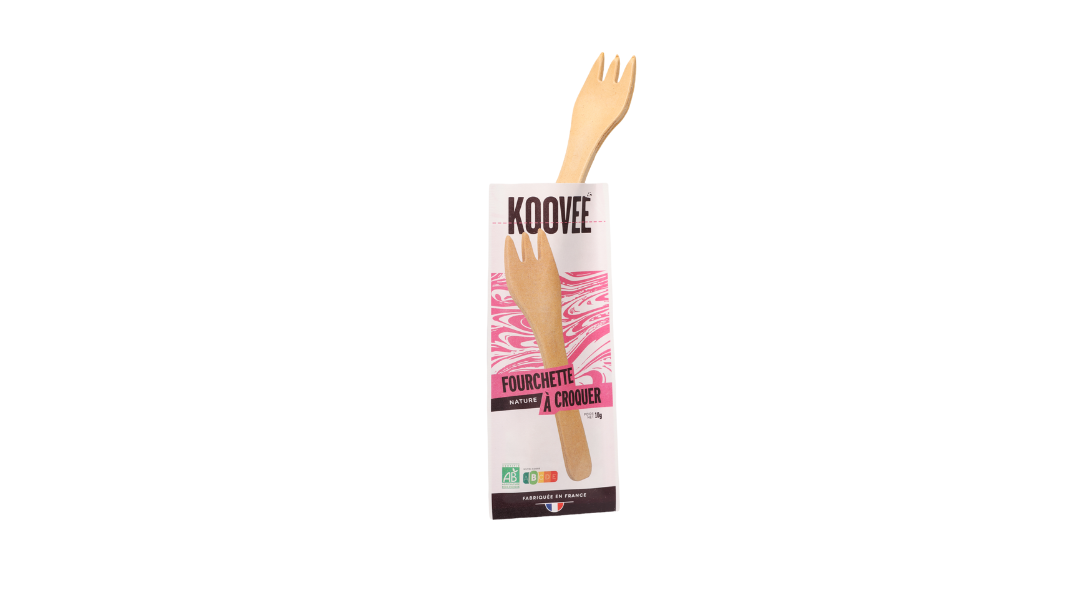 Fourchette comestible à croquer nature - Koovee - ProSaveurs