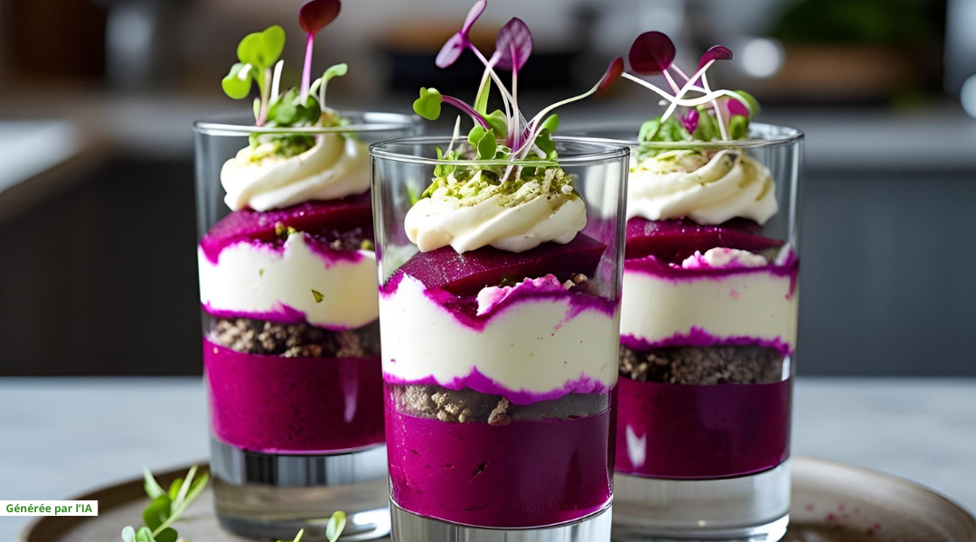 Verrine colorée à la betterave et mascarpone - verrines froides salées - ProSaveurs