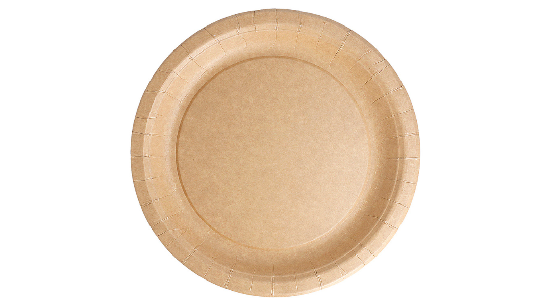 Assiette en carton naturel ronde - ProSaveurs