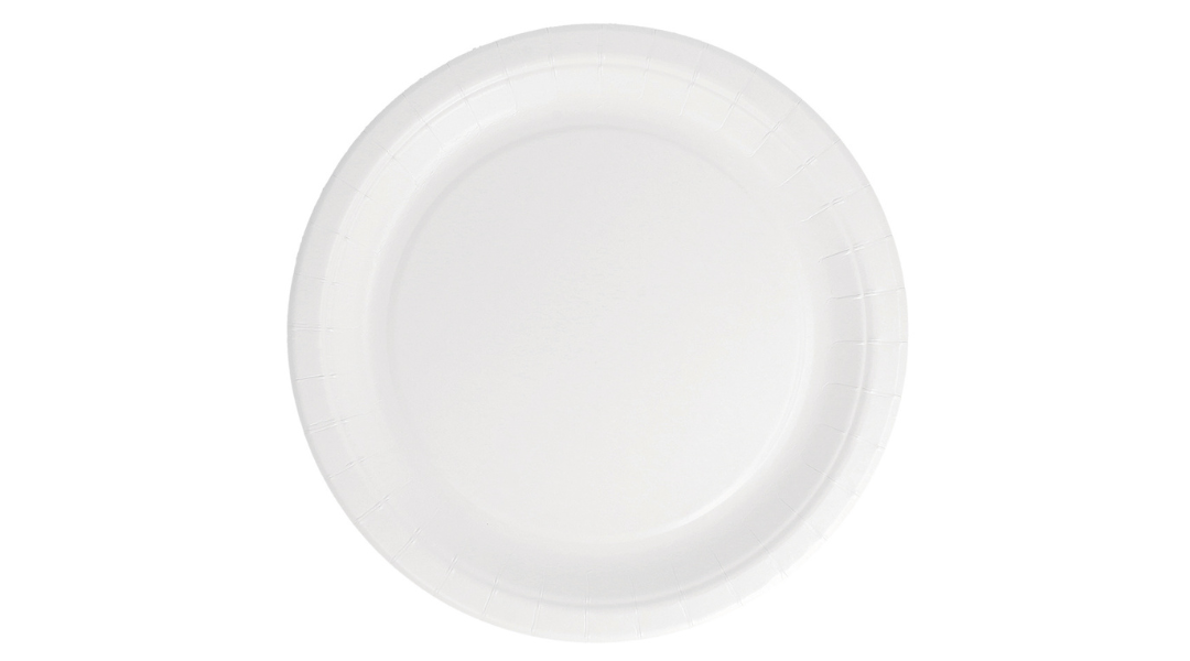 Assiette en carton blanche ronde - ProSaveurs