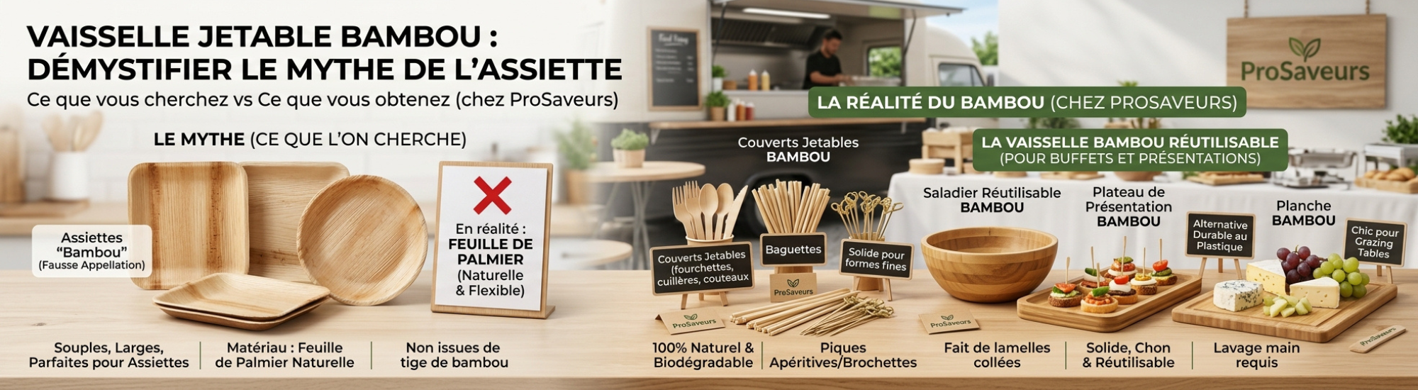 vaisselle jetable bambou prosaveurs