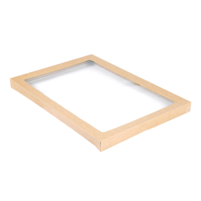 Couvercle avec fenêtre pour boite traiteur kraft XL - ProSaveurs