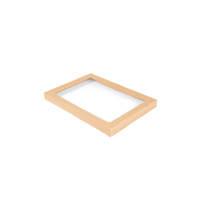 Couvercle avec fenêtre pour boite traiteur kraft XS par 100 - ProSaveurs