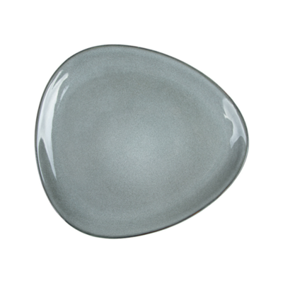Assiette asymétrique en grès gris vert - Vaisselle en grès - ProSaveurs
