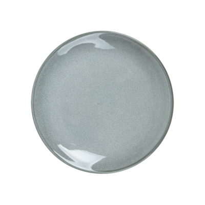 Assiette ronde en grès gris vert 21 cm par 6 - Vaisselle en grès - ProSaveurs