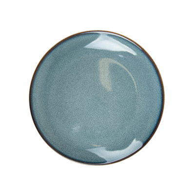 Assiette ronde en grès bleu 21 cm par 6 - Vaisselle en grès - ProSaveurs