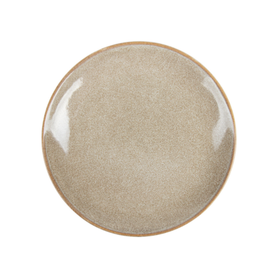 Assiette ronde en grès terre 21 cm par 6 - Vaisselle en grès - ProSaveurs