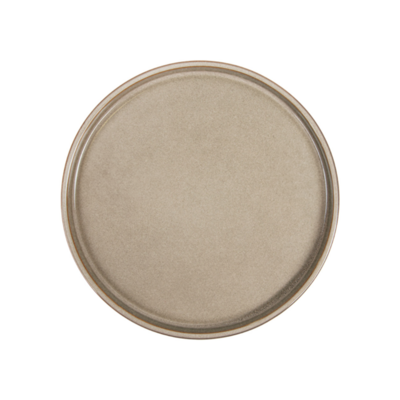 Assiette ronde en grès beige 21 cm par 6 - Vaisselle en grès - ProSaveurs