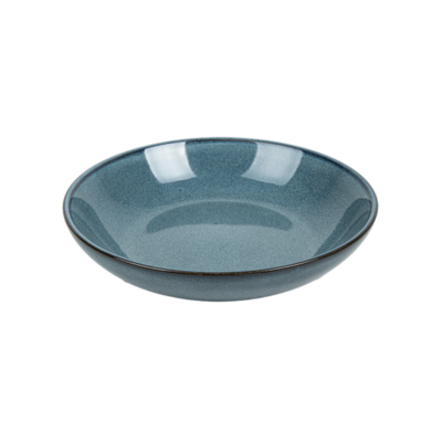 Assiette creuse en grès bleu 20 cm par 6 - Vaisselle en grès - ProSaveurs