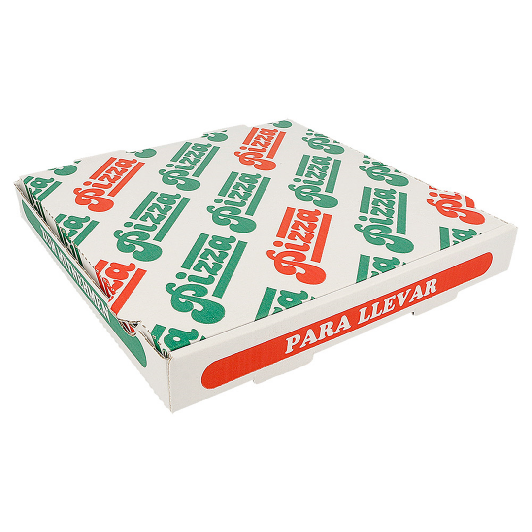 BOÎTES PIZZA 33x33x3,8 CM BLANC CARTON MICROCANAL (100 UNITÉS) - REF. 235.38 main image 1