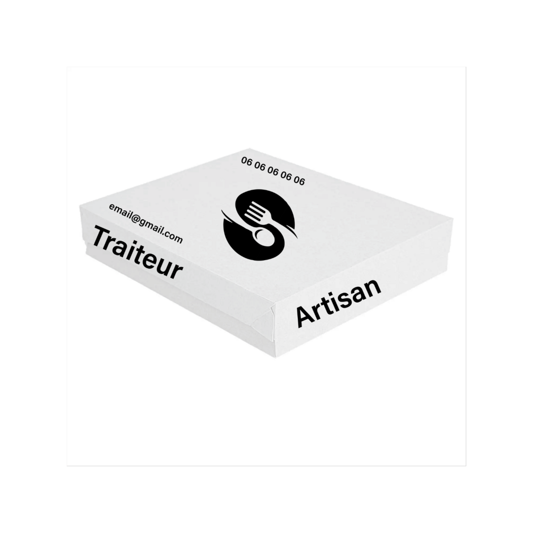 FaisTonGateau Lot De 25 Boîtes Traiteur Blanches 19x28 Cm + 25 Plateaux Argent - Parfait Pour Réceptions Et Événements