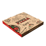 100 boites à pizza en carton brun 40x40x3.8 cm motif Pizza Enjoy - ProSaveurs
