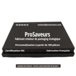 Plateau repas jetable écologique personnalisé en microcannelure apparente noire - ProSaveurs