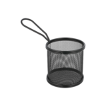 Mini panier rond en inox noir par 6 - ProSaveurs
