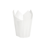 Caissette muffin Tulipe en papier blanc M par 1000 - ProSaveurs