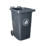 Poubelle conteneur 240 litres grise avec 2 roues sans couvercle - ProSaveurs
