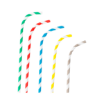 Paille flexible en papier coloris assortis 23 cm diam 0.6 cm emballée individuellement - ProSaveurs