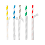 Paille flexible en papier coloris assortis 23 cm diam 0.6 cm emballée individuellement par 3000 - ProSaveurs