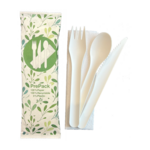 Kit couverts en papier 4 en 1 motif Forêt par 240 - ProSaveurs