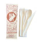 Kit couverts en papier 4 en 1 motif Fleurs par 240 - ProSaveurs