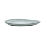 Assiette asymétrique en grès gris vert 27 cmx25 cm - Vaisselle en grès - ProSaveurs