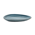 Assiette asymétrique en grès bleu 27 cmx25 cm - Vaisselle en grès - ProSaveurs