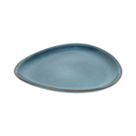 Assiette asymétrique en grès bleu 27 cmx25 cm par 6 - Vaisselle en grès - ProSaveurs