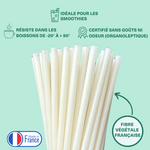 Paille compostable Large blanc givré 200mm - Diamètre 8 mm - ProSaveurs