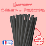 Paille compostable Classic Noir roche 200mm - ProSaveurs