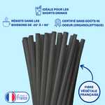 Paille compostable Small noir roche 140mm - ProSaveurs
